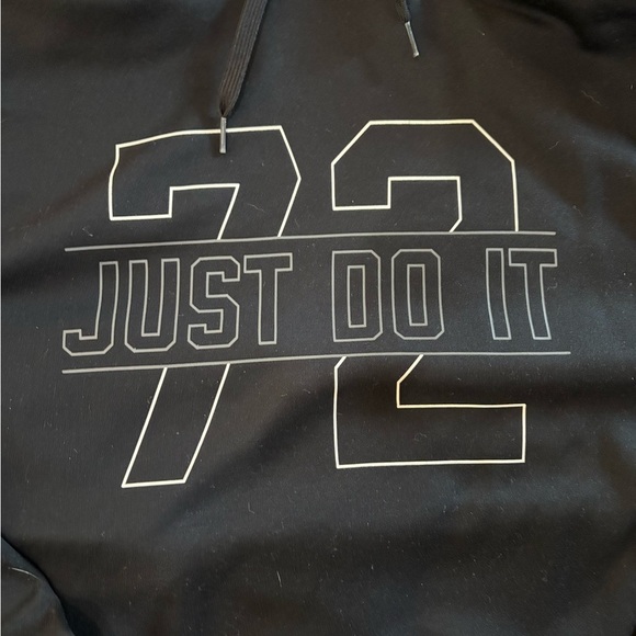 Nike Black Pullover Hoodie with Embroidered 72 - Picture 2 of 5